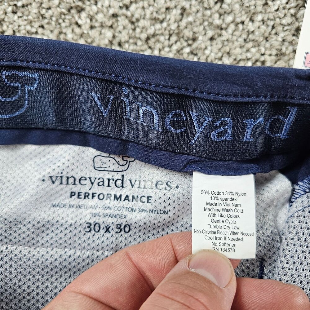 Vineyard Vines Pants Men 30x29 Blue Performance Stretch Golf Chino Career Preppy - Picture 13 of 15